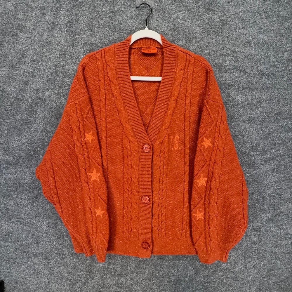 Taylor Swift Cardigan Women Medium/Large Orange Star Life Of A Showgirl Knit